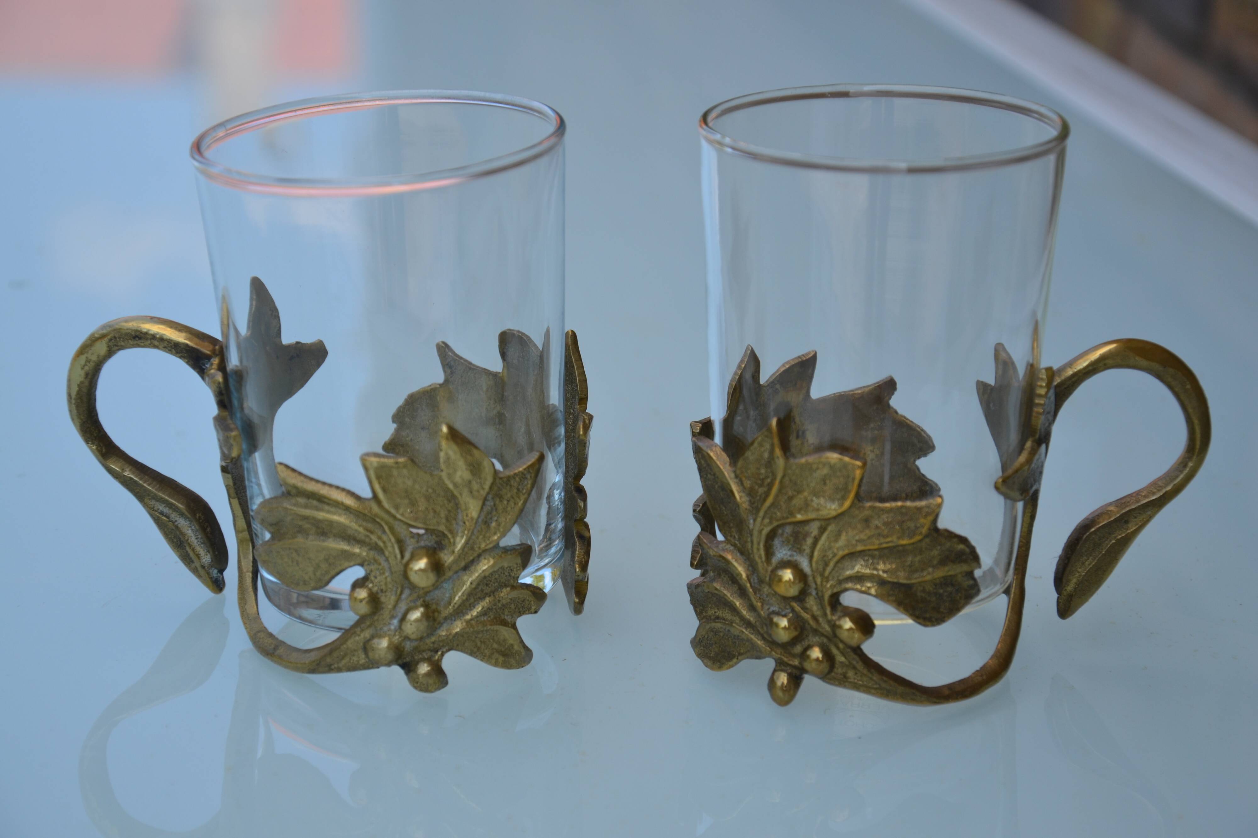 2 cups/art deco tea glasses