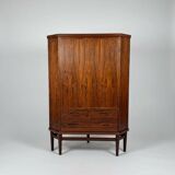 Scandinavian rosewood corner cabinet, Denmark, 1960s