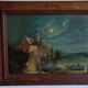 Navy blue moon port painting