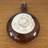 Brown and pink glazed terracotta caquelon