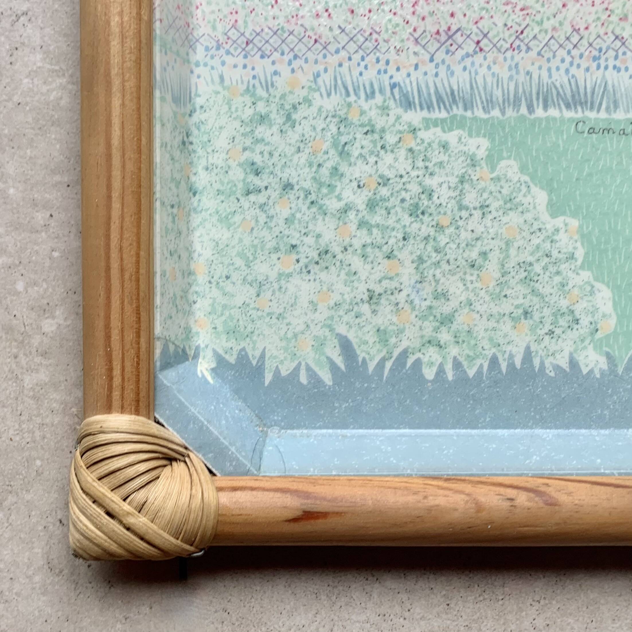 Vintage fiberglass and rattan tray - Sylvie Hétreau - Camaïeu - Alpac