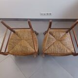 Pair of cherry wood armchairs