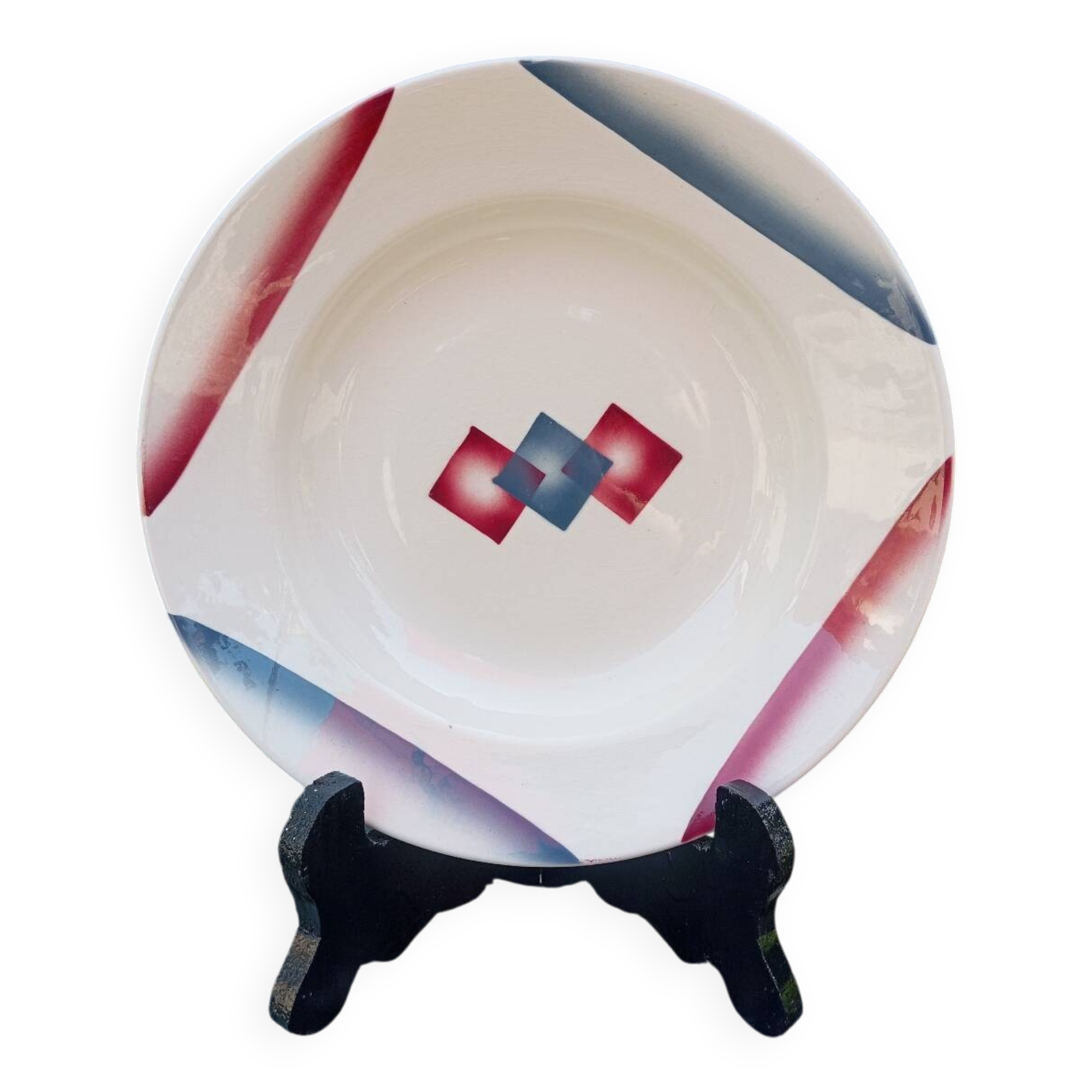 Art Deco deep plate, Cuba model, by Badonviller