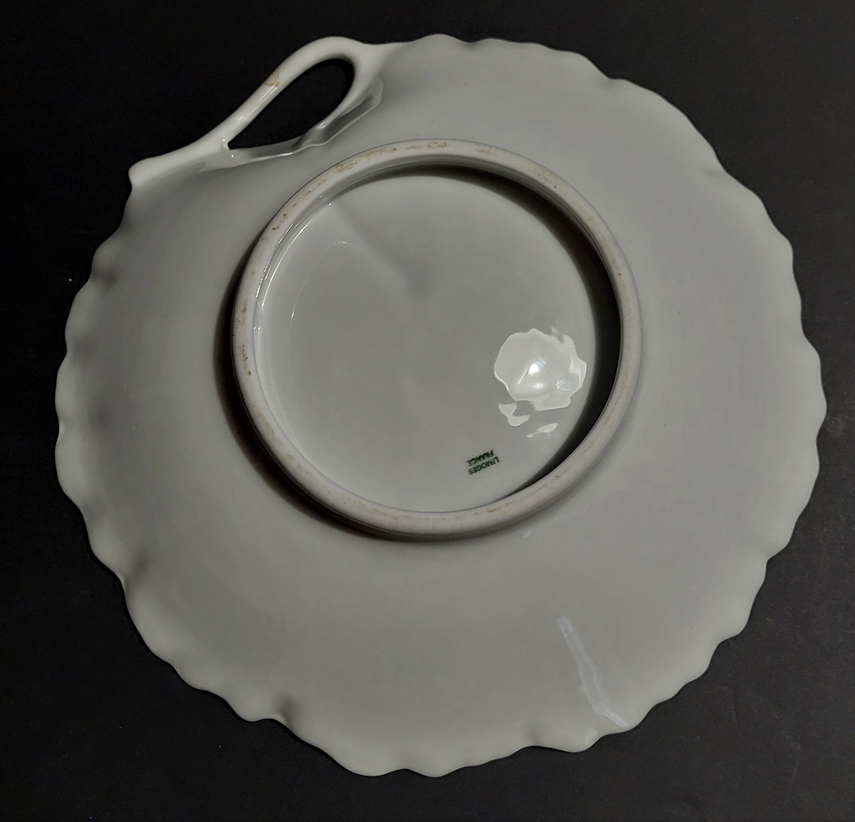 Hollow dish limoges porcelain france flowers xxth