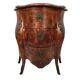 Louis XV style chest of drawers, richly inlaid, animated front and side. 19th century