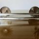 Wall coat rack in chrome metal from the 70s