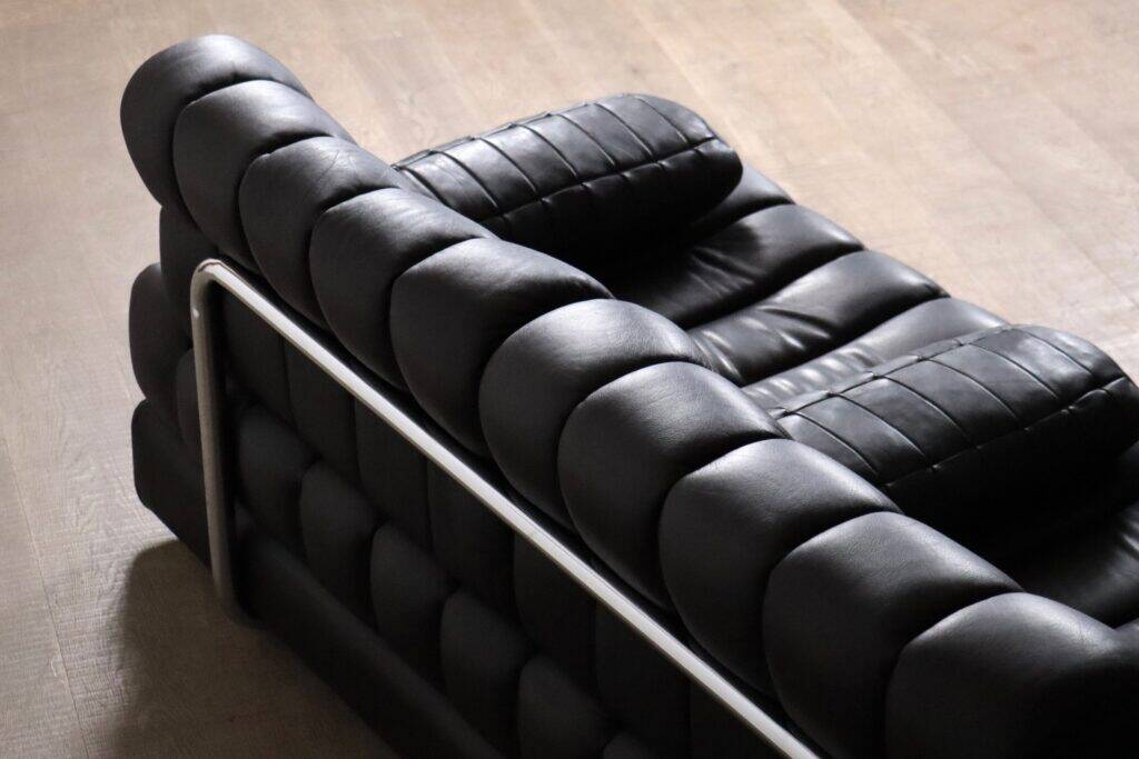 De Sede DS-85 sofa bed in black leather, Switzerland, 1960s