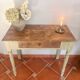 Old patinated wooden console – French country spirit, turned legs.