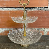 Cake Stand Antique Crystal + Gilded Bronze Trays #