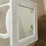 Vintage Boho rattan mirror from the 60s/70s 73*61 cm
