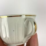 Vintage Mismatched Set of 6 Porcelain Cups and 5 Saucers - Gold