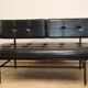Vintage "Daybed" sofa bench in metal and imitation leather, 1950