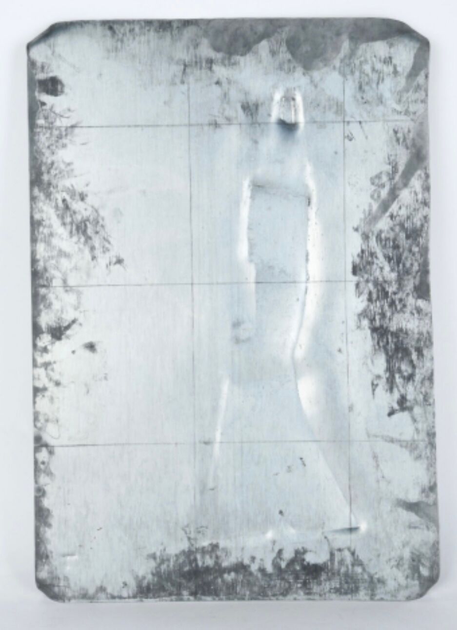 "Waiting" | Jean TOURET (1916-2004). Pressed zinc plate