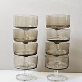 8 glasses of champagne 70 ́s in smoked glass