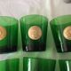 Set of six green glasses