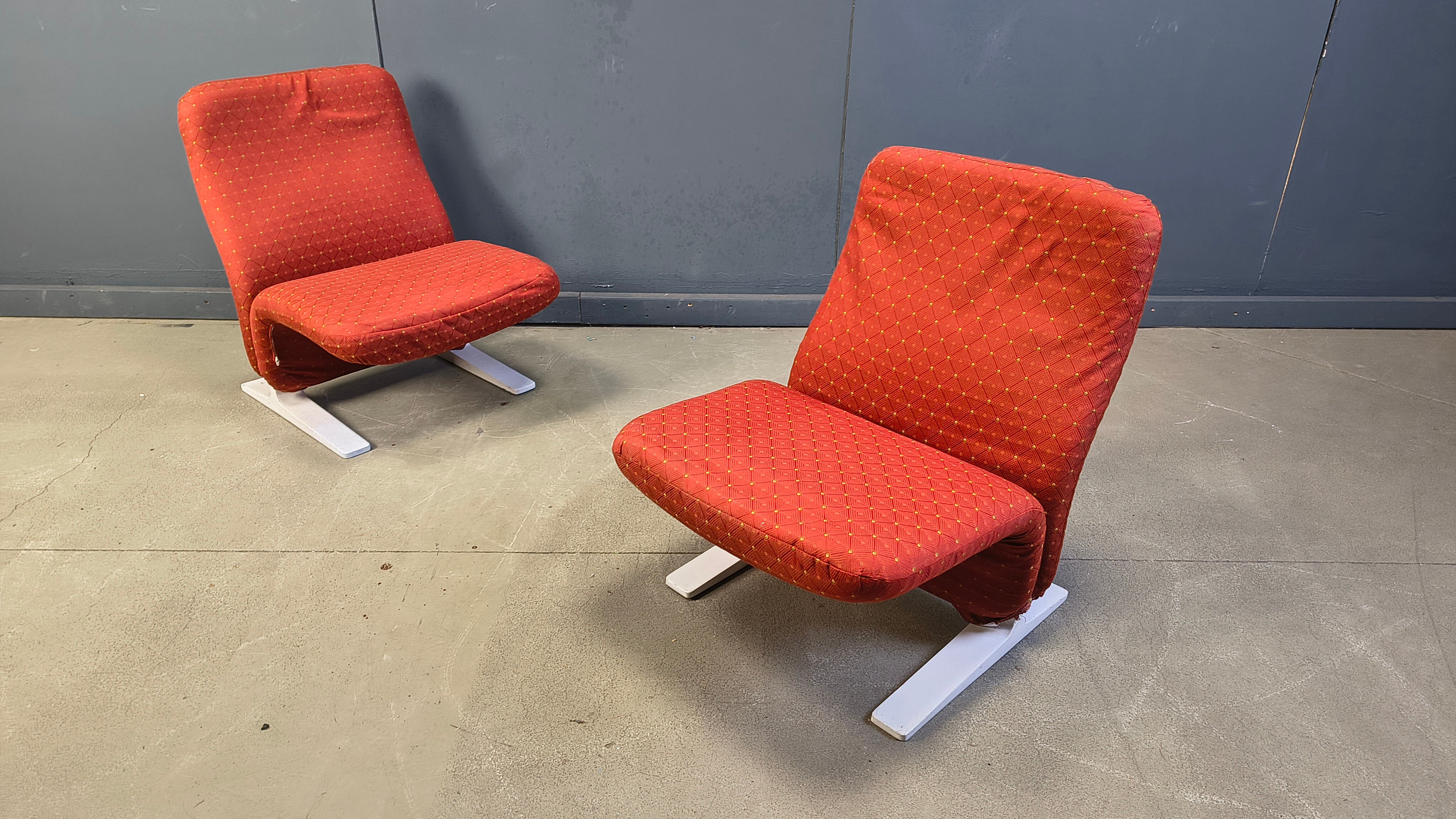 Fauteuils Concorde de Pierre Paulin, ensemble de 4, années 1960.