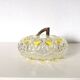 Candy dish, sugar bowl in transparent faceted glass