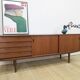 Teak sideboard with drawers and sliding doors, Denmark 1960