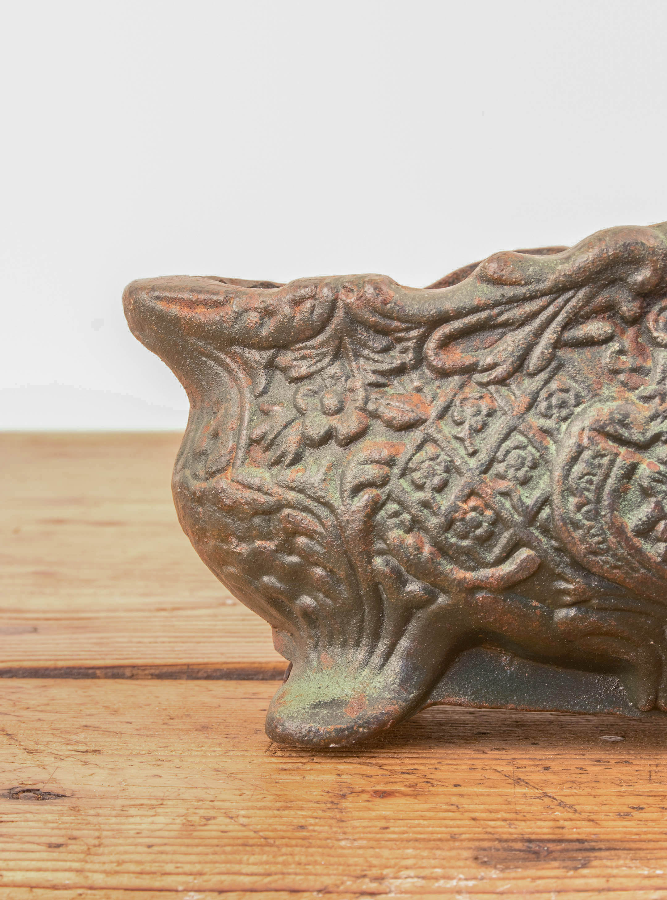 Set of Two Antique Cast Iron Flower Pots