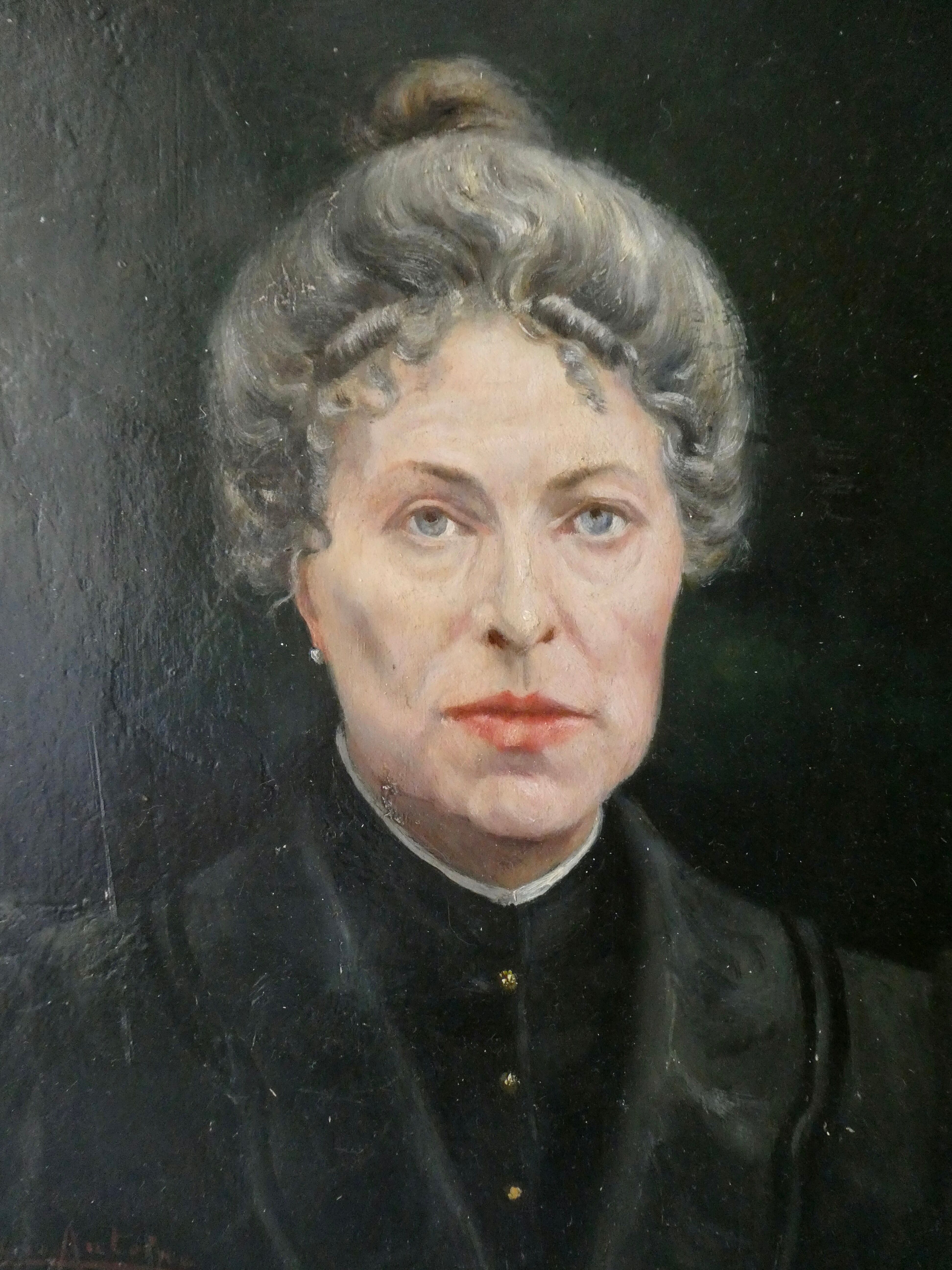Oil on panel, portrait of a woman, nineteenth