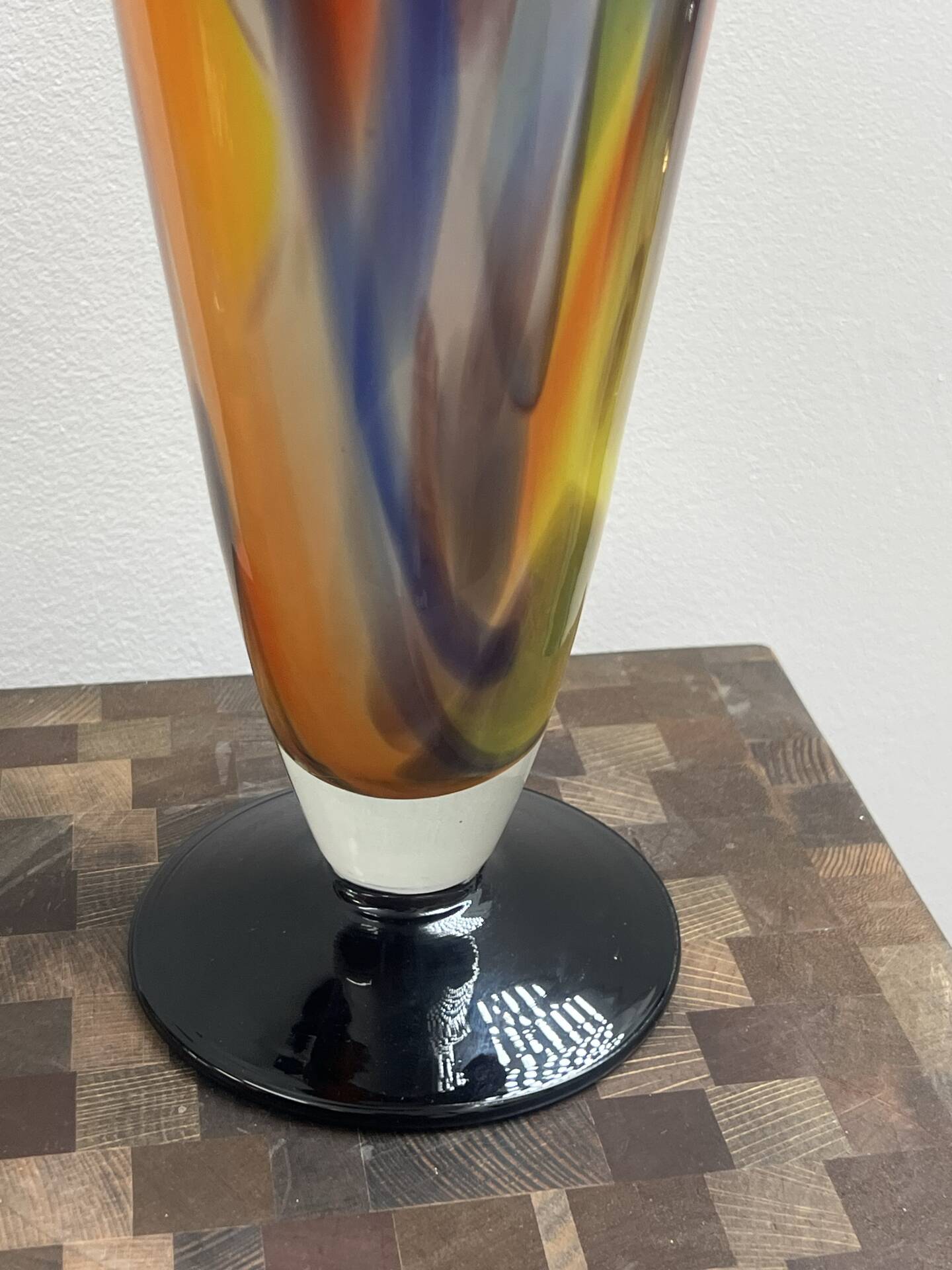 Multilayer blown glass cone vase 1960 - vintage retro Murano Schn