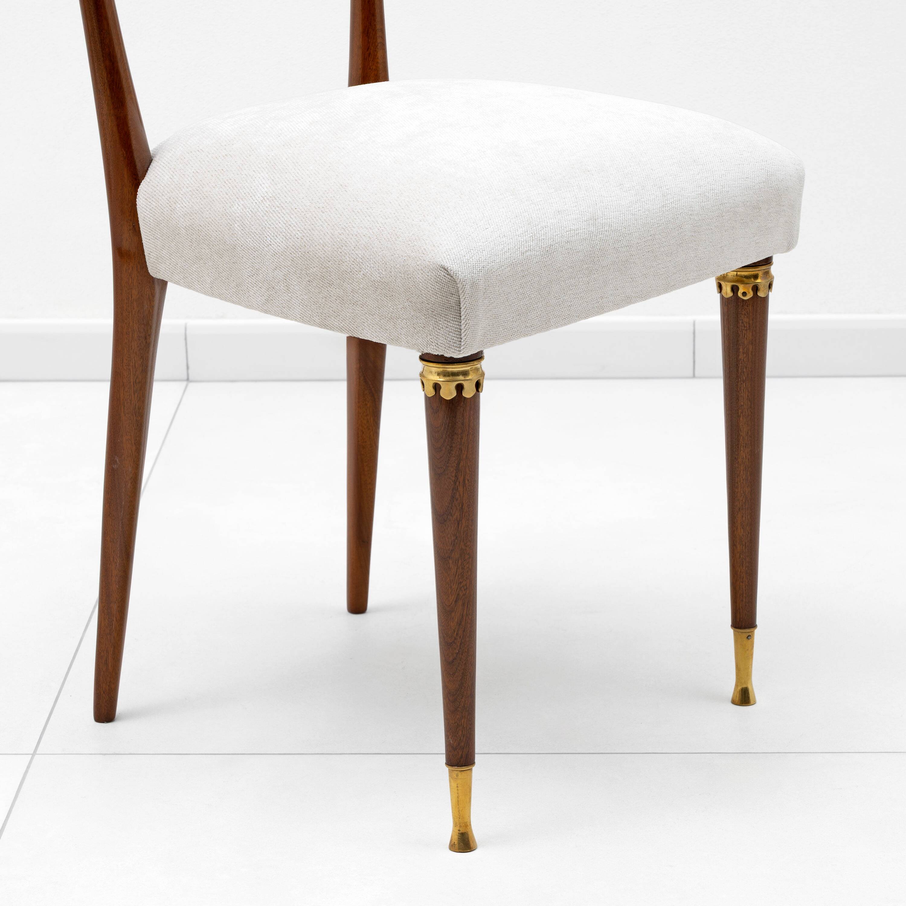 Attributed to Paolo Buffa Mid-Century Modern Dinning Chairs, 1950s, Set of