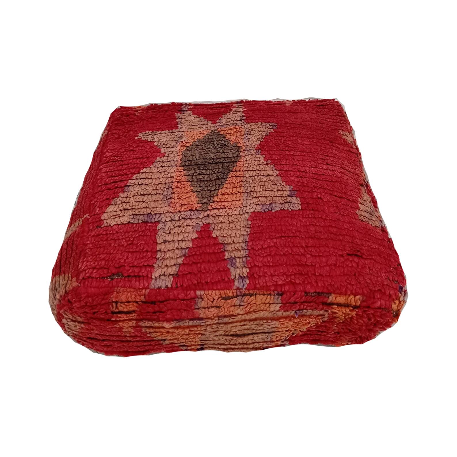 Handmade Berber pouf in wool 60 X 60 X 20 CM