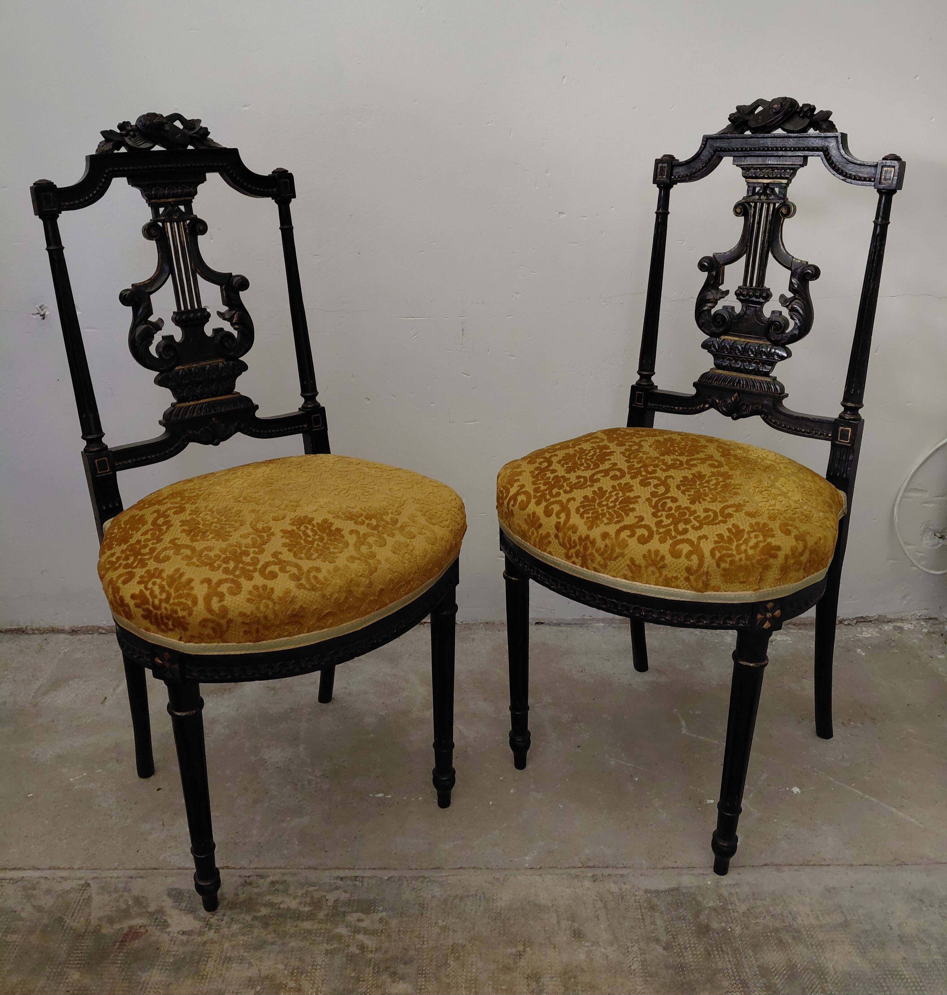 Pair of musical chairs, 19th century