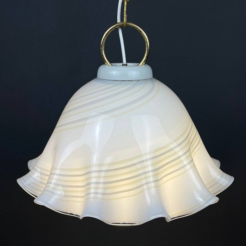 Vintage Murano Glass Suspension Lamp in the Shape of a Handkerchief, Italy, 1970s