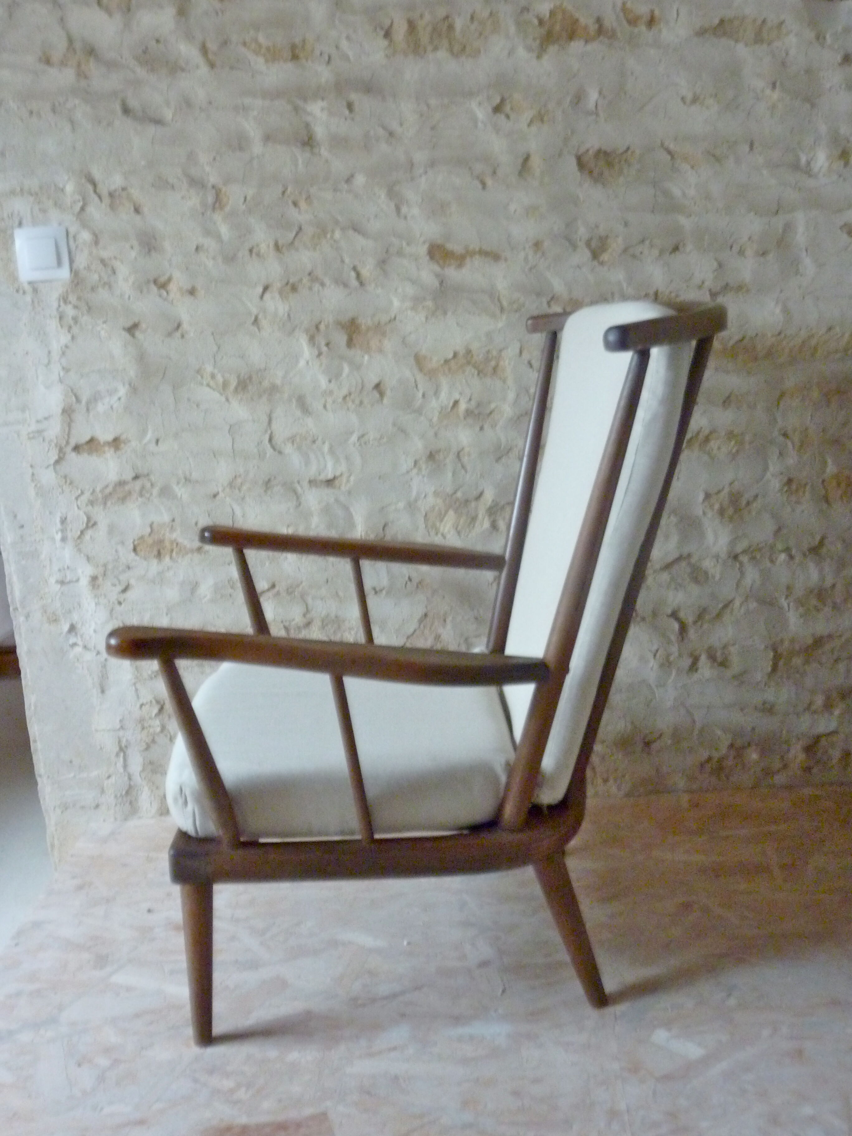 Fauteuil en bois dossier éventail baumann