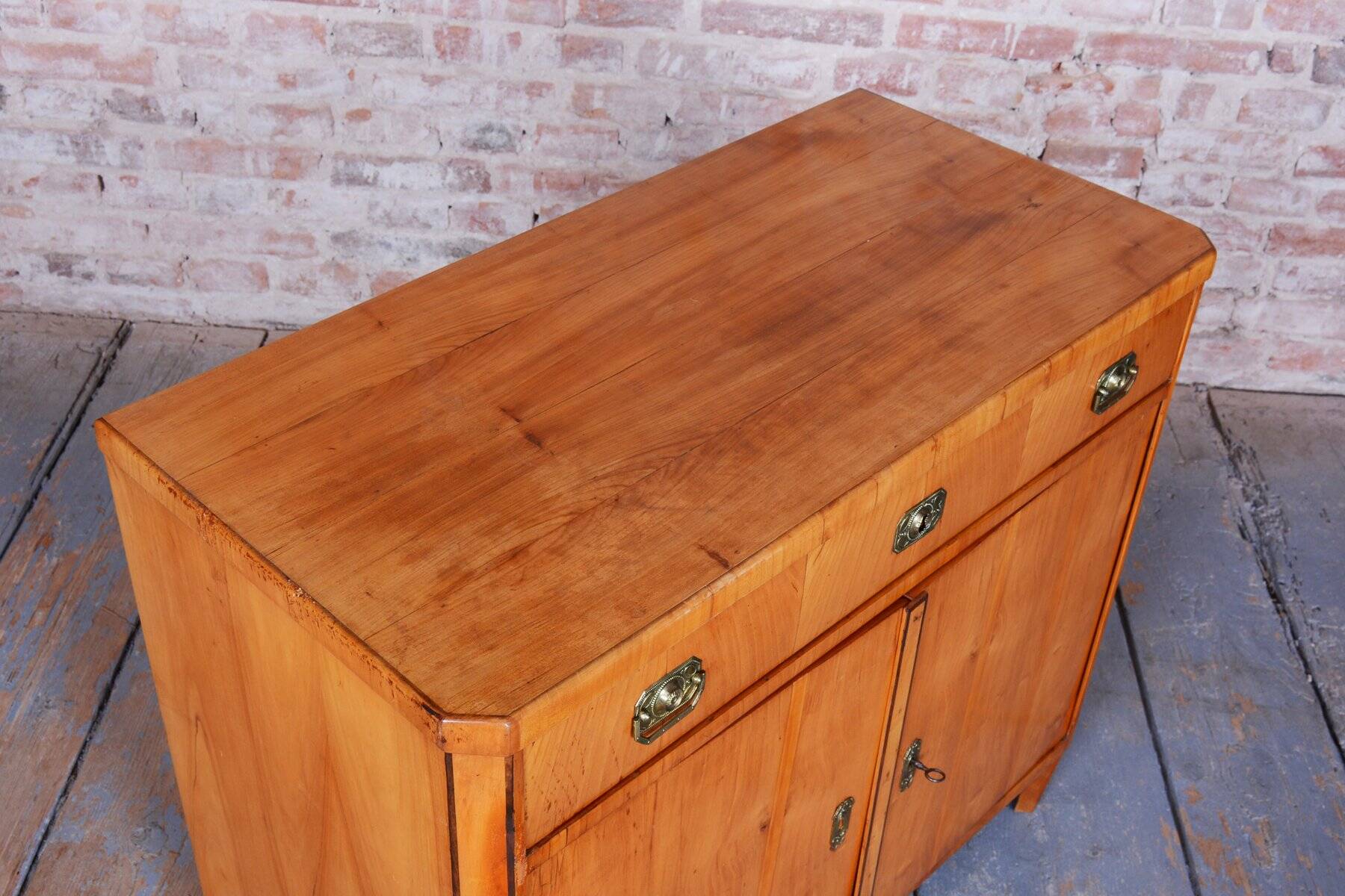 Biedermeier Cabinet in Cherry, Spruce & Ebony, Czech, 1820s
