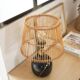 Black table lamp & rattan