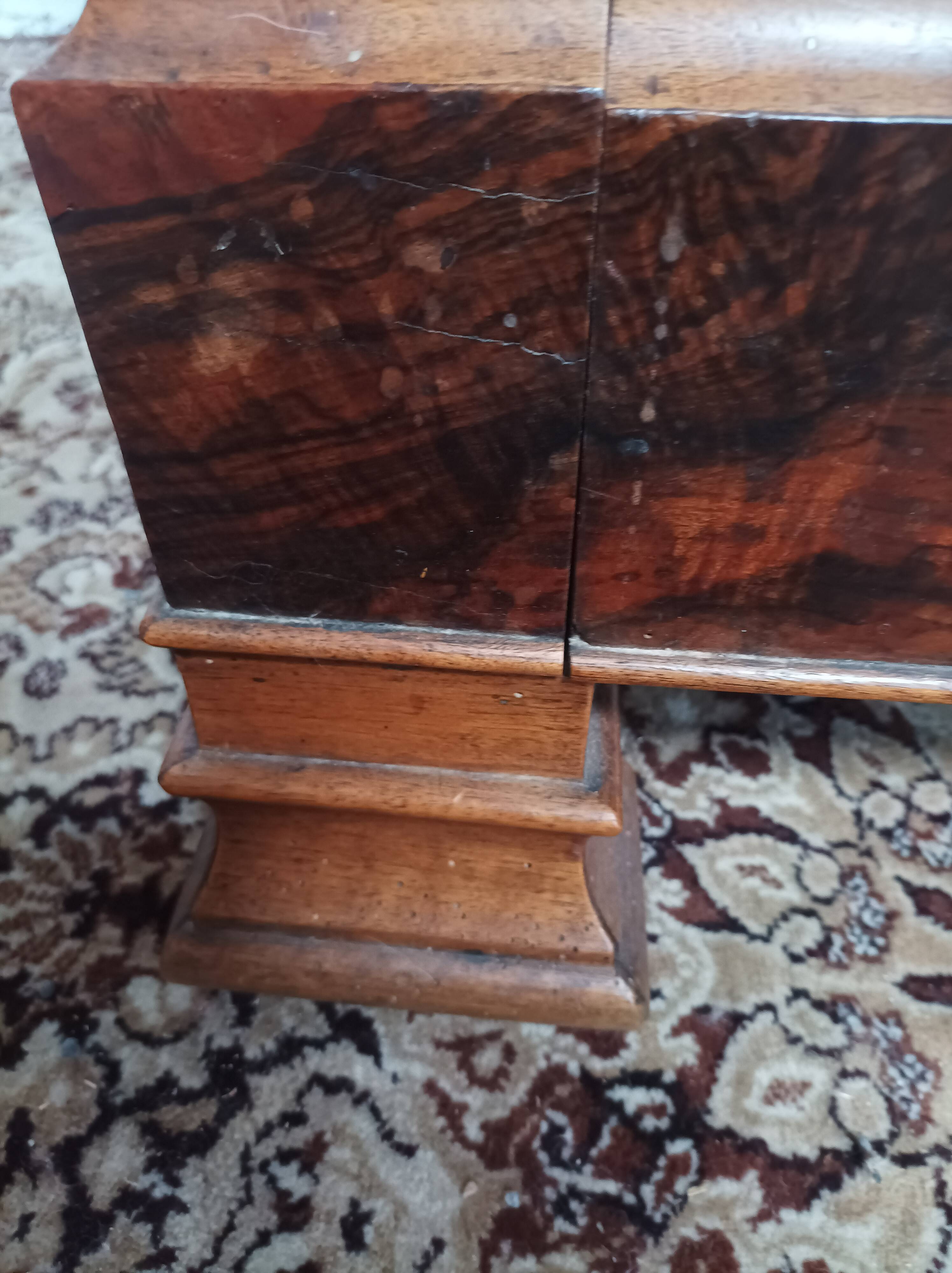 Louis Philippe secretary in oak and burr walnut