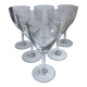 Set of 6 crystal wine glasses engraved 30s