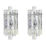 Superb Crystal Stem Wall Lights by Kinkeldey, Germany, 1970s
