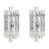 Superb Crystal Stem Wall Lights by Kinkeldey, Germany, 1970s