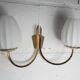 Pair of 1960 opaline and brass wall lights from Italy