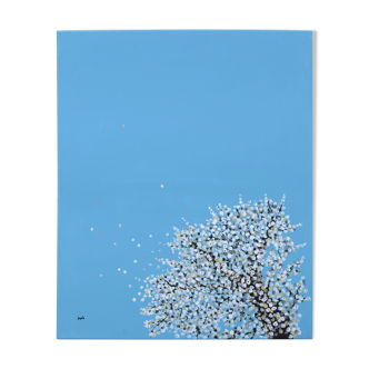 Painting on canvas - cherry tree
