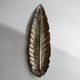 Large vintage bowl in the shape of a leaf in silver metal with gold details - Mid-Century design Italy 1970s