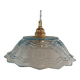 Vintage pendant light in blue chiseled glass