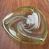 Mid-century modern crystal fruit bowl by Rene Delvenne for Val Saint Lambert, Belgium, 1960s.