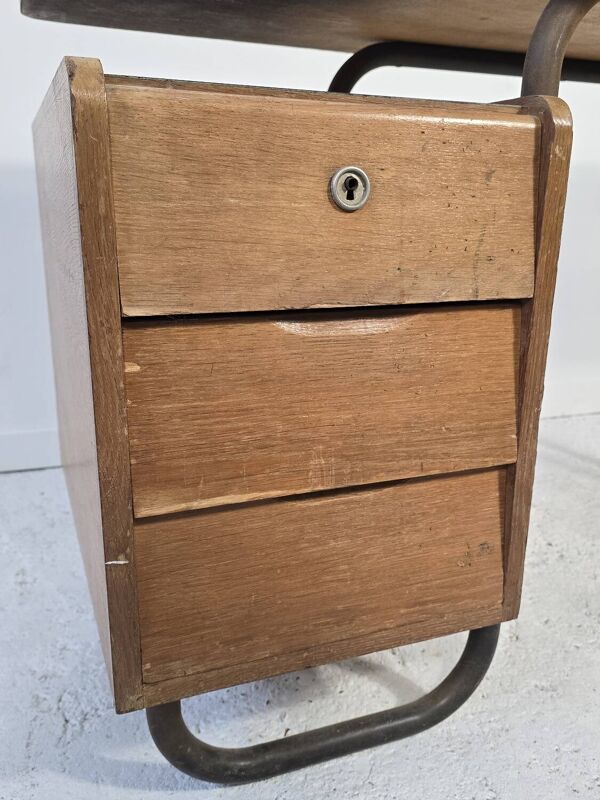 Bureau Mobilor CAB Roger Charroy – moderniste métal bois 1950 vintage