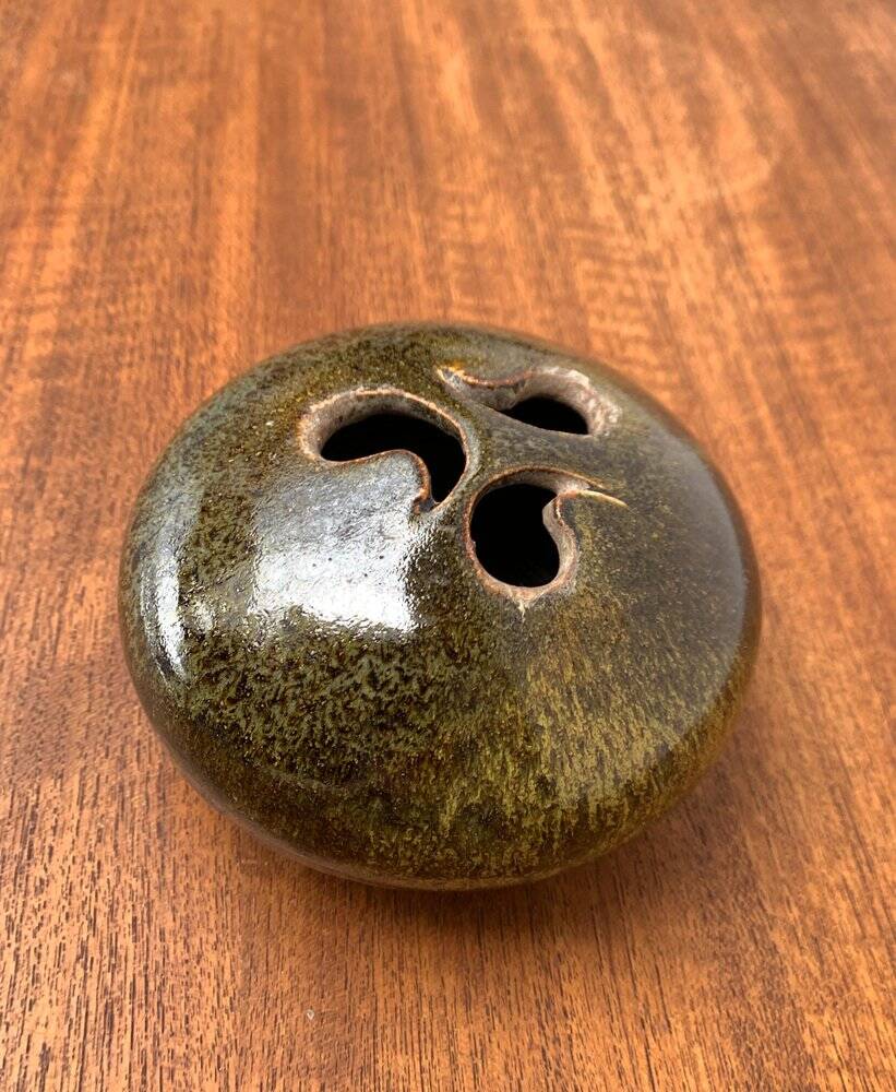 Ikebana vase in studio pottery by German artist Till Sudeck from the mid-century, 1960s.