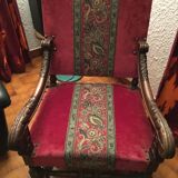 Pair of Louis XIII style castle armchairs