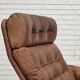 1970s, Swedish design, armchair with footstool, furniture leather.