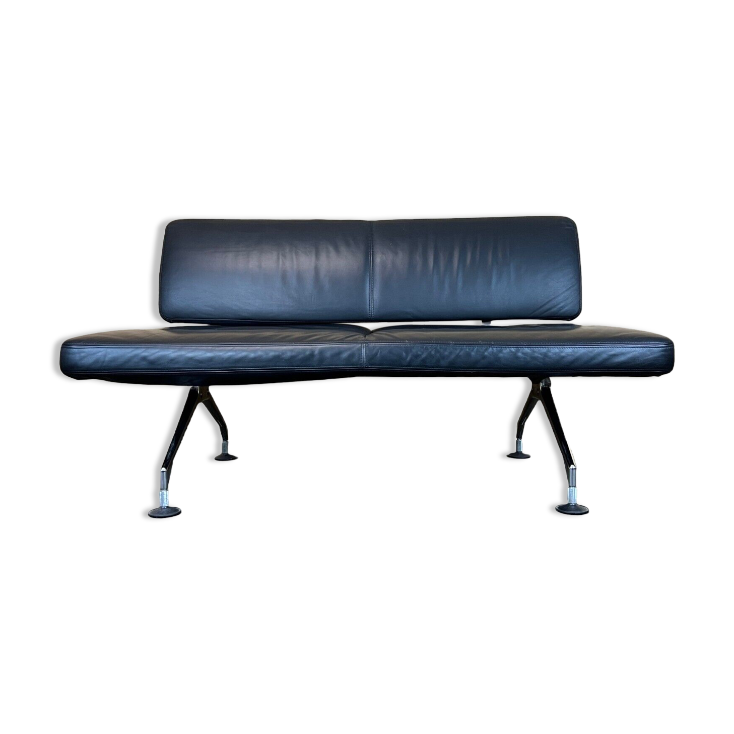 Canapé des années 1990 Canapé en cuir par Antonio Citterio pour Vitra Chrom Design