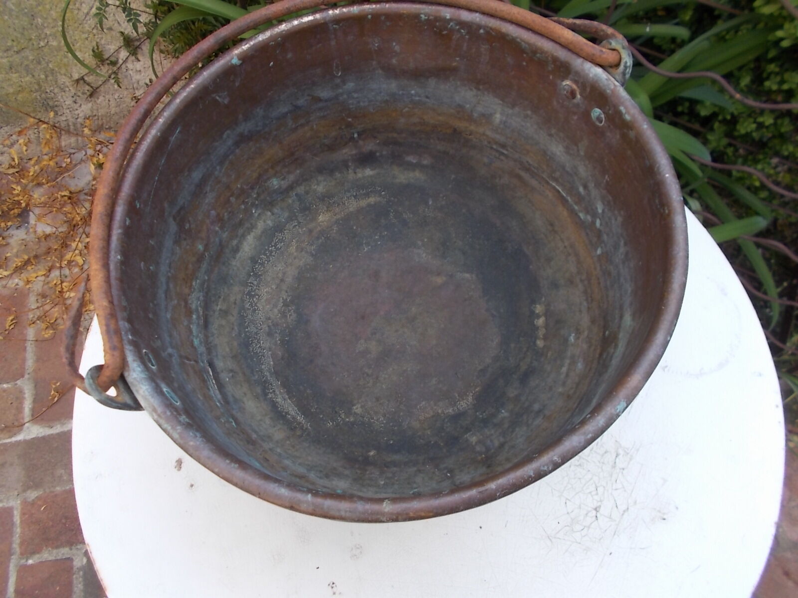 Copper cauldron, planter