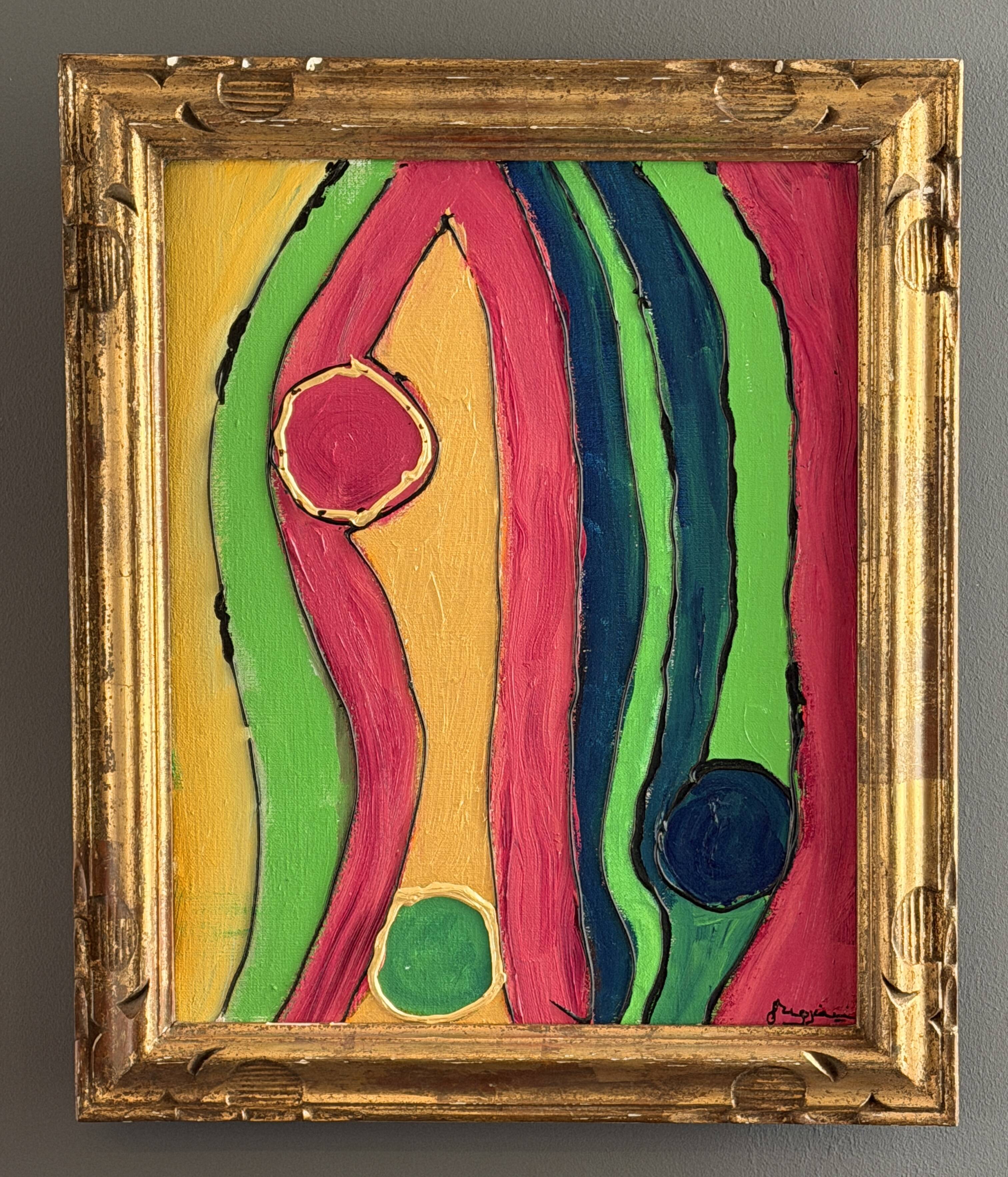 Serge reggiani, acrylic on canvas "reminder 2004" signed (1922 - 2004)