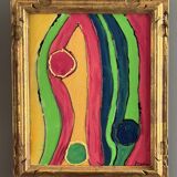 Serge reggiani, acrylic on canvas "reminder 2004" signed (1922 - 2004)