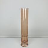 Vintage salmon pink glass roller vase